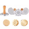 TAMUME Heavy Cast Geometric Cookie Stamp Set of 3
