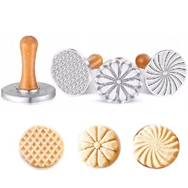 TAMUME Heavy Cast Geometric Cookie Stamp Set of 3