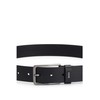 BOSS Men's Lettering Logo Loop Smooth Leather Belt, Black
