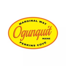 RetroPlanet Maine Ogunquit Marginal Way Perkins Cove Oval Die Cut Sticker