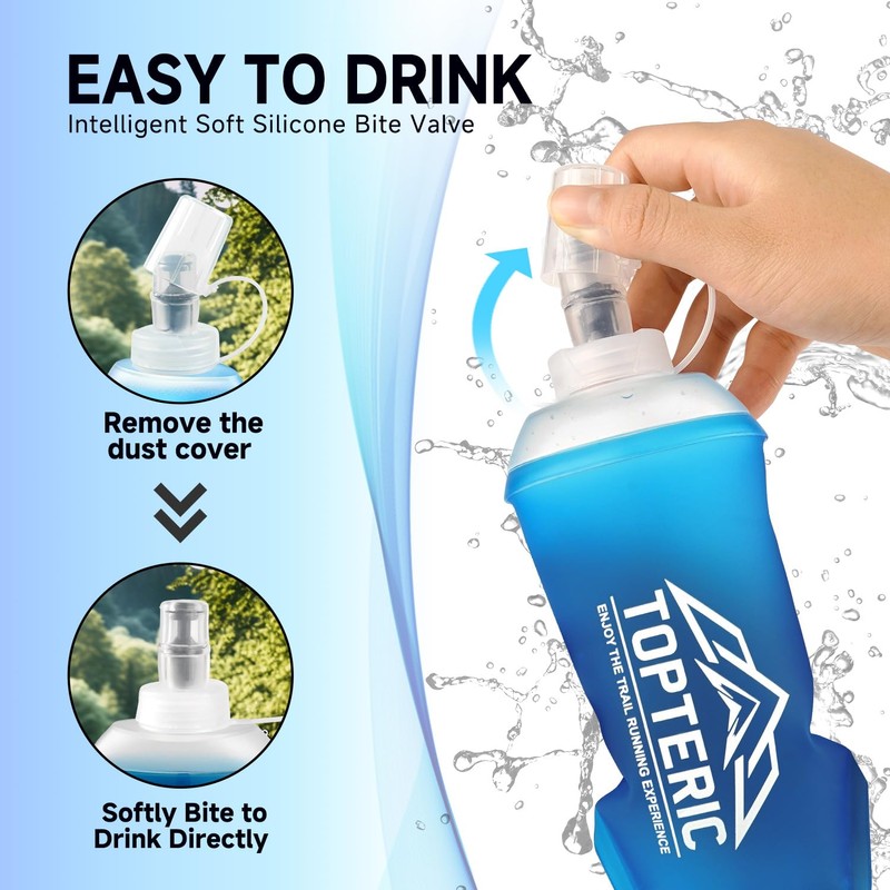 TOPTERIC Trail Running Water Bottle, Enjoy the Trail Running Experience,