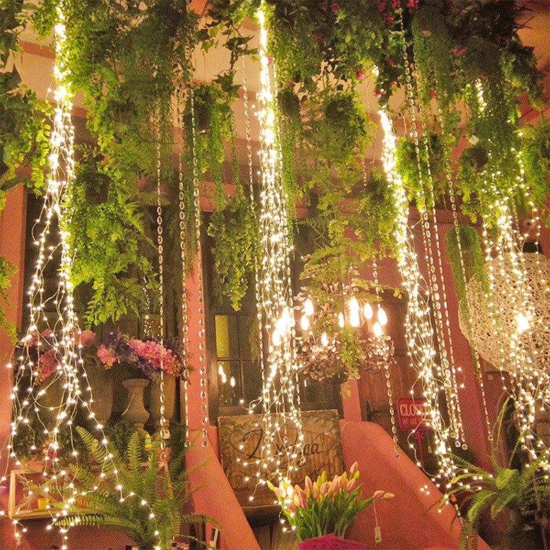 Waterfall String Lights Star Decorative Lights Twinkle Fairy Lights with