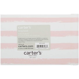 Carter's BP73-14075 Pink, White, and Gold Mini Baby Photo Album Brag Book, 60 Pages