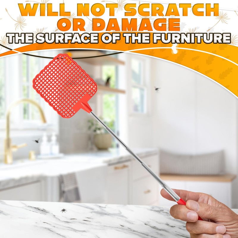 3-Pack Telescopic Fly Swatter Set – Durable and Lightweight Extendable