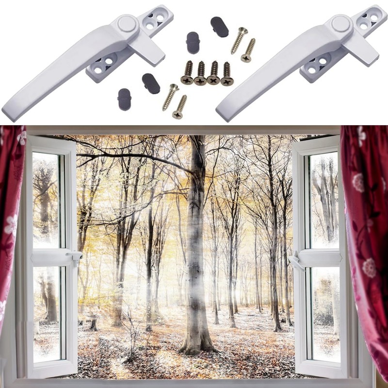Nebulixq 2PCS Window Handles – Locking White UPVC Replacement Handles