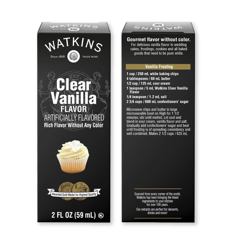 Watkins Clear Vanilla Flavor, 2 Fl. Oz. (Pack of 12)