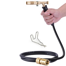 TAUSOM Propane Torch Hose Kit Long 3.93 ft- Heavy Duty MAPP Gas Torch Head with Adjustable Flame,Heat 2600℉ Soldering for Piping, Copper Tubing, Professional Grade DIY Soldering Kit