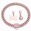 RUMYPET Rose Gold Chain Dog Collar 10MM/14MM Cuban Link Dog