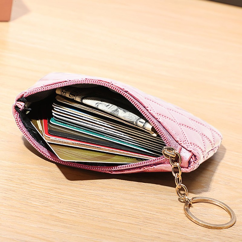 2 Pieces Diamond Pattern Purse Women Purse PU He Purse