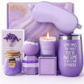 BIG SUN Set de Regalo Relajante para Spa, Paquete de cuidado personal para mujeres,Gifts for Mom Wife Girlfriend Daughter Friend Teacher Women Gifts (Púrpura)