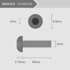 (30 Sets) M5 x 50mm Bolts and Nuts Set Half
