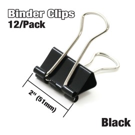 BAZIC Large 2-Inch (51mm) Black Binder Clip