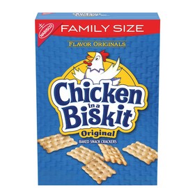 Flavor Originals Chicken in a Biskit Original Baked Snack Crackers, Family Size, 12 oz pack of 2