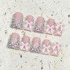 Luxury Rhinestone Press on Nails Short Duck Handmade 3D Bow