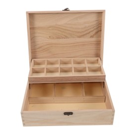 Holibanna Box Mini Travel Jewelry Case DIY Craft Storage Case Travel Jewelry Storage Case Wooden Beige