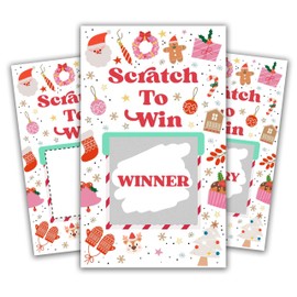 Christmas Scratch Off Cards, Xmas Party Scratch Games Adults Groups, Winter Holiday Party Games For Christmas Party, A05
