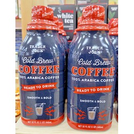 Trader Joe's Cold Brew 100% Arabica Coffee Smooth & Bold 32fl oz (2 Bottles)
