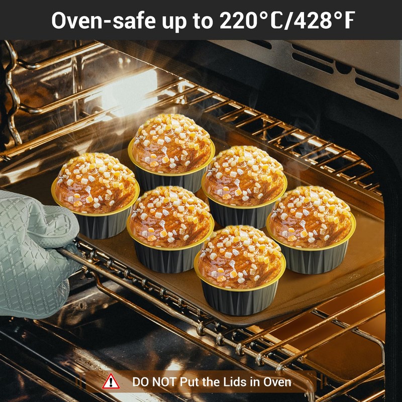 EUSOAR Creme Brulee Ramekins Disposable, 60pcs 5oz Foil Baking Cups