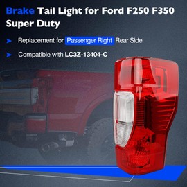 Misakomo Brake Tail Light for F250 F350 Super Duty 2020-2022 - Rear Taillight Assembly for LC3Z-13404-C - Outer Tail Lamp for Passenger Right Side - w/o Bulbs and Wire Harness - Non-LED Non-Blind Spot