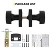 Goldenwarm Matte Black Door Knobs Passage, Closet Door Knob Zinc