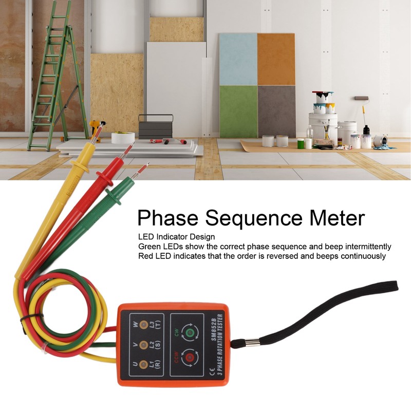 60V‑600V Three Phase Sequence Meter High Efficiency AC Phase Rotation