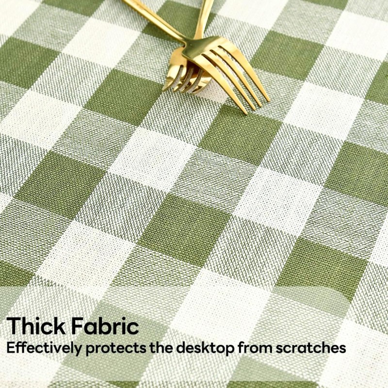 Yofori Gingham Tablecloth, Heavy Duty Cotton Blend Table Cloth for