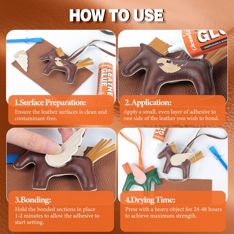 Leather Glue 60ml - Extra Strong, Waterproof & Flexible Adhesive