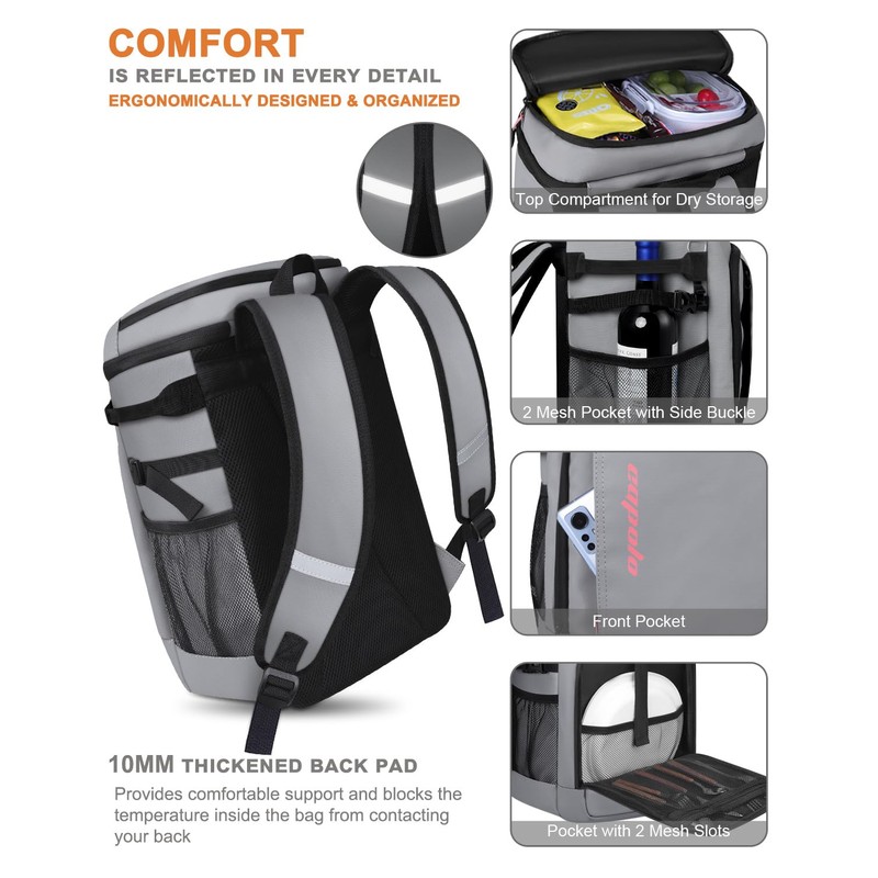 Capolo Cooler Backpack Insulated Waterproof for Women Men, Leak Proof