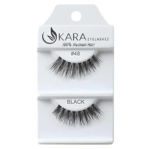 Kara Beauty Human Hair Eyelashes - 48 (Pack of 12)