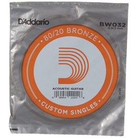 D'Addario .032 Bronze Wound Single String for Acoustic Guitar
