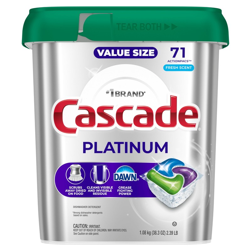 Cascade Platinum Dishwasher Pods, Dishwasher Detergent, Dish Detergent Soap, Fresh,