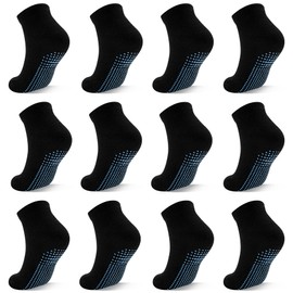 SkiBeaut 12 Pairs Toddler Socks, Little Boys Girls Grips Kids Crew Gripper Non Slip Skid Toddlers Socks for 1-3 Years