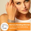MARRTEUM 100 Loops Silver Memory Beading Wire with Cutter Tool