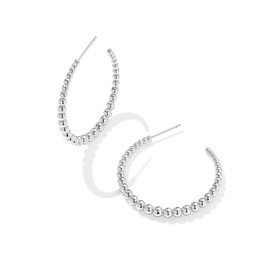 Kendra Scott Josie Hoop Earrings in Rhodium-Plated Brass, Fashion Jewelry for Women