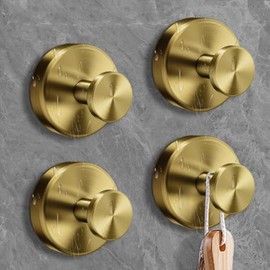 MANICAF Towel Holder No Drilling Set of 4 Stainless Steel Suction Cup Hooks Extra Strong Rustproof Ideal as Towel Hooks for Bathroom and Kitchen High-Quality Wall Hooks Suction Cups with Hooks