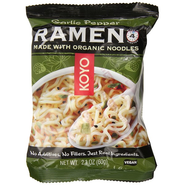 Koyo Ramen, Garlic Pepper, 2.1 Ounce (Pack of 12)