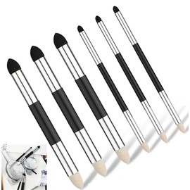 6 Pcs Artist Blending Sponge Pen,2 Sizes Double-Headed Blending Stumps for Drawing Detail Sponge Pencil Sketch Pen Brush Rubbing for School Students Beginners Artists
