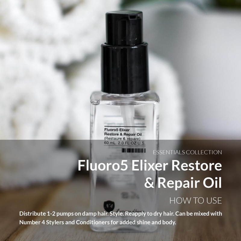 Number 4 Hair Oil, Fluoro5 Elixir Restore & Repair, Anti