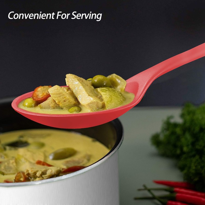 Silicone Spoons for Cooking - Extra Large Kitchen Spoons for