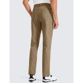 CRZ YOGA All Day Comfy 5-Pocket Golf Pants for Men - 30" Quick Dry Lightweight Casual Work Stretch Trousers Artifact Brown 32W x 30L