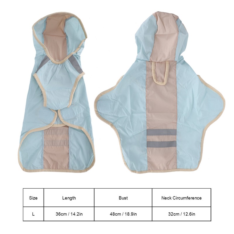 Dog Raincoat Waterproof Adjustable Lightweight Pet Rain Jacket with Safety