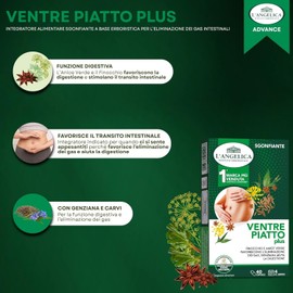 L'Angelica, Bipacco Integratore Sgonfiante Ventre Piatto Plus, Con Anice Verde, Finocchio e Carvi, Vegano, Senza Lattosio, 2 Confezioni da 40 Capsule