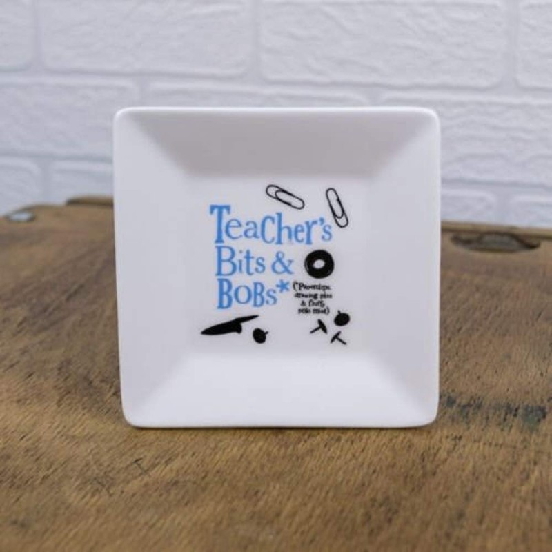 Bright Side Teacher Bits and Bobs Coin Bone Ceramic Tray