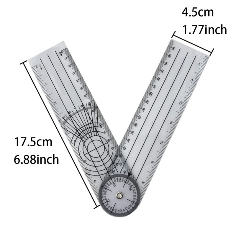 3 Pcs Goniometer Plastic Ruler Body Angle Measuring Tool Goniometer