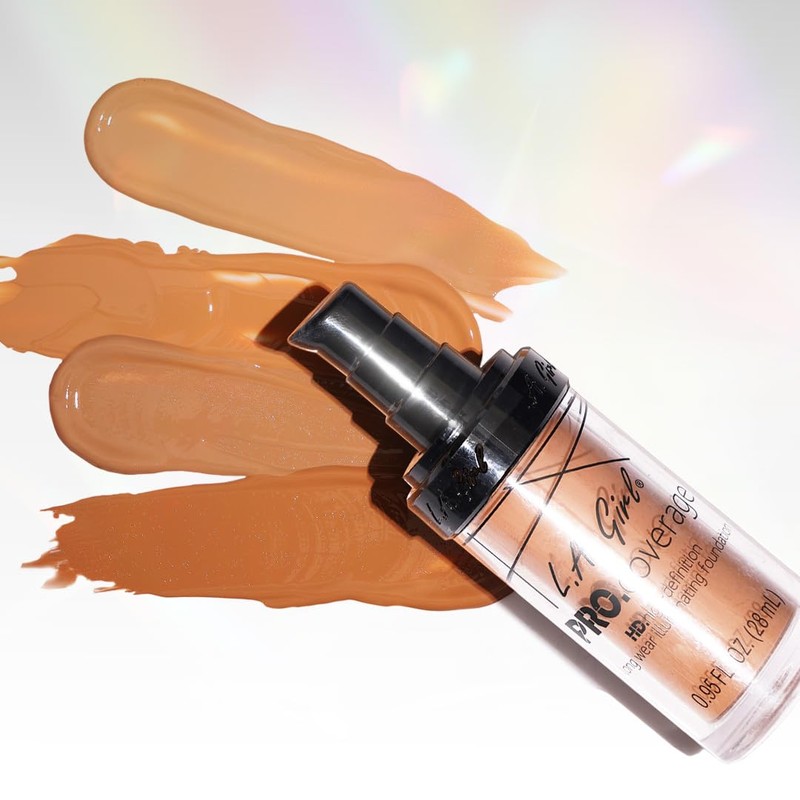 L.A. Girl Pro Coverage Liquid Foundation, Warm Caramel, 0.95 Fl