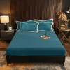 Plush Bed Sheet, 140 x 200 cm, Teal, Fleece, Winter