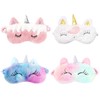 4 Packs Eye Mask for Sleeping Annimal Eye Mask Plush