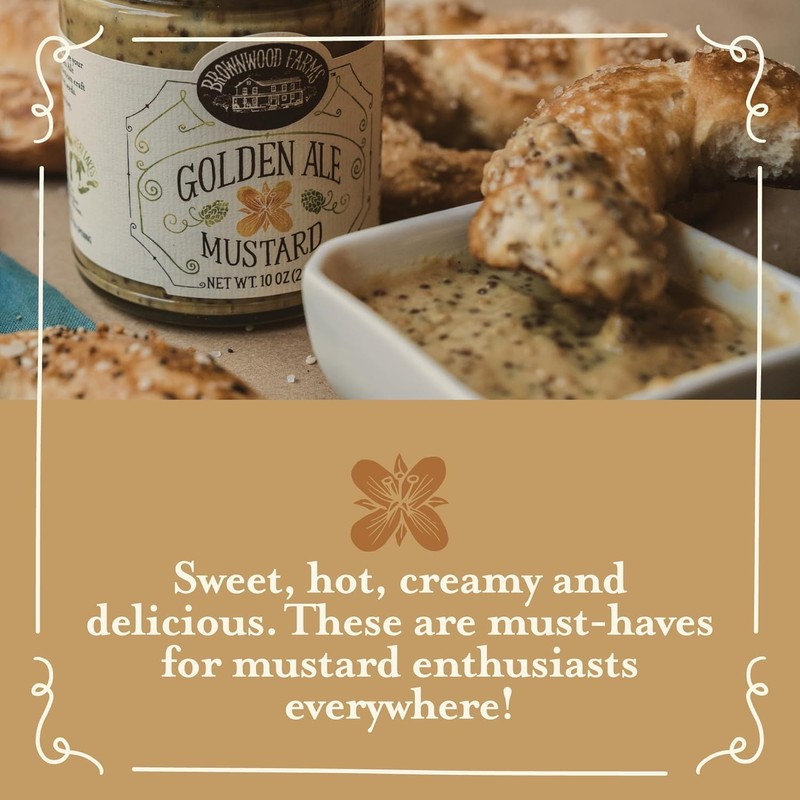 Brownwood Farms Flavored Mustard, Made in Small Batches, Sweet, Hot,