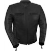 True Element Mens Light Weight, Vented Scooter Collar Leather Motorcycle Jacket (Black, Large)
