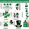 DIYDEC 6Pcs St.Patrick's Day Table Decoration Luck Shamrocks Wooden Signs